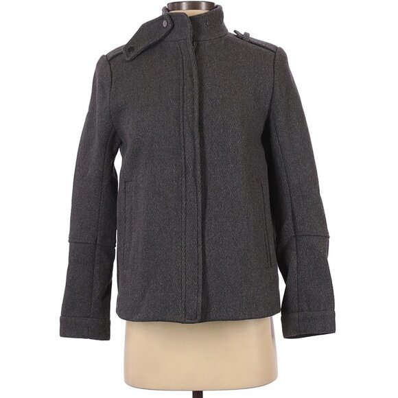 Vince Gray Wool Back Pleat Coat Size 0 - Picture 2 of 5